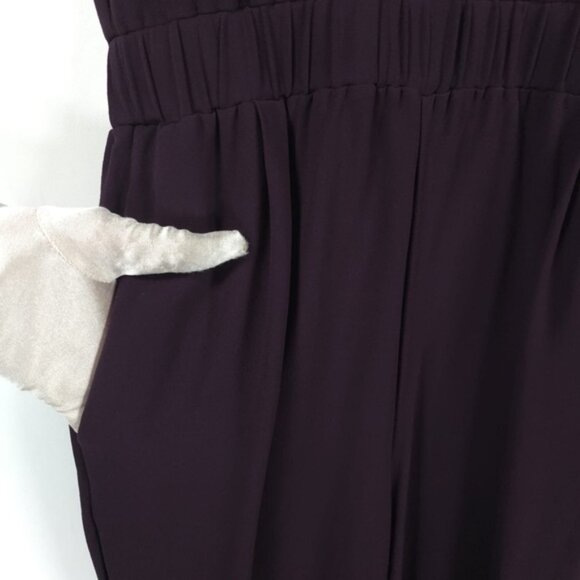 Massimo Dutti Women’s Romper Overall Jumpsuit Purple Plum Pockets Viscose Size 4 - Picture 10 of 13
